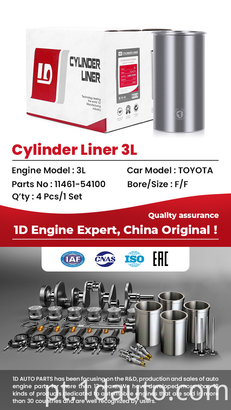 Original Engine Cylinder Liner for Toyota 3L OEM